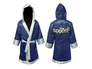 Kanong Custom Boxing Fight Robe : Navy-White